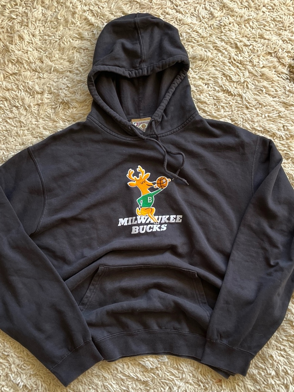 Milwaukee Bucks Hardwood Classics Hoodie Vintage NBA Faded Black